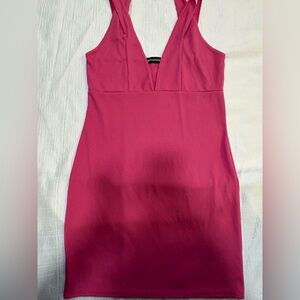 PrettyLittleThing Vibrant Pink Backless Dress